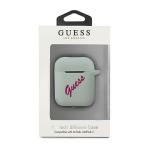 Carcasa Guess GUACA2LSVSBF Silicone Vintage compatibila cu Apple AirPods 1/2 Verde 4 - lerato.ro