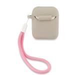 Carcasa Guess GUACA2LSVSGP Silicone Vintage compatibila cu Apple AirPods 1/2 Gri 4 - lerato.ro