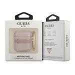 Carcasa Guess GUA2HHTSP Strap compatibila cu Apple AirPods 1 Roz 3 - lerato.ro