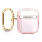 Carcasa Guess GUA2HHTSP Strap compatibila cu Apple AirPods 1 Roz 4 - lerato.ro