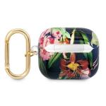 Carcasa Guess GUA3HHFLB Flower Strap compatibila cu Apple AirPods 3 Albastru 4 - lerato.ro
