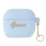 Carcasa Guess GUA3LSCHSB Silicone Charm Heart compatibila cu Apple AirPods 3 Albastru 2 - lerato.ro