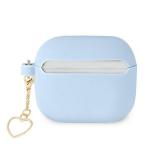 Carcasa Guess GUA3LSCHSB Silicone Charm Heart compatibila cu Apple AirPods 3 Albastru 4 - lerato.ro