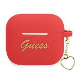 Carcasa Guess GUA3LSCHSR Silicone Charm Heart compatibila cu Apple AirPods 3 Rosu 2 - lerato.ro