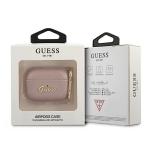 Carcasa Guess GUAPSASMP Saffiano Script Metal compatibila cu Apple AirPods Pro Roz 4 - lerato.ro
