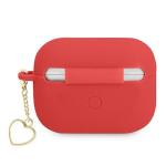 Carcasa Guess GUAPLSCHSR Silicone Charm Heart compatibila cu Apple AirPods Pro Rosu 4 - lerato.ro