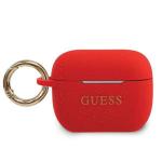 Carcasa Guess GUACAPSILGLRE Silicone Glitter compatibila cu Apple AirPods Pro Rosu 2 - lerato.ro