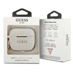 Carcasa Guess GUACAPSILGLWH Silicone Glitter compatibila cu Apple AirPods Pro Alb