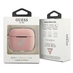 Carcasa Guess GUACAPLSVSPG Silicone Vintage compatibila cu Apple AirPods Pro Roz 4 - lerato.ro