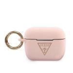 Carcasa Guess GUACAPLSTLPI Silicone Triangle Logo compatibila cu Apple AirPods Pro Roz 2 - lerato.ro