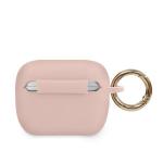 Carcasa Guess GUACAPLSTLPI Silicone Triangle Logo compatibila cu Apple AirPods Pro Roz 3 - lerato.ro