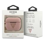 Carcasa Guess GUACAPLSTLPI Silicone Triangle Logo compatibila cu Apple AirPods Pro Roz 4 - lerato.ro