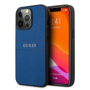 Husa Guess GUHCP13LPSASBBL compatibila cu iPhone 13 Pro, Saffiano Stripe, Albastru
