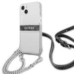 Husa Guess GUHCP13MKC4GBSI compatibila cu iPhone 13, 4G Gray Strap Silver Chain, Transparent 9 - lerato.ro