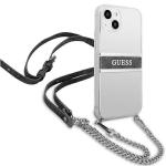 Husa Guess GUHCP13MKC4GBSI compatibila cu iPhone 13, 4G Gray Strap Silver Chain, Transparent 7 - lerato.ro