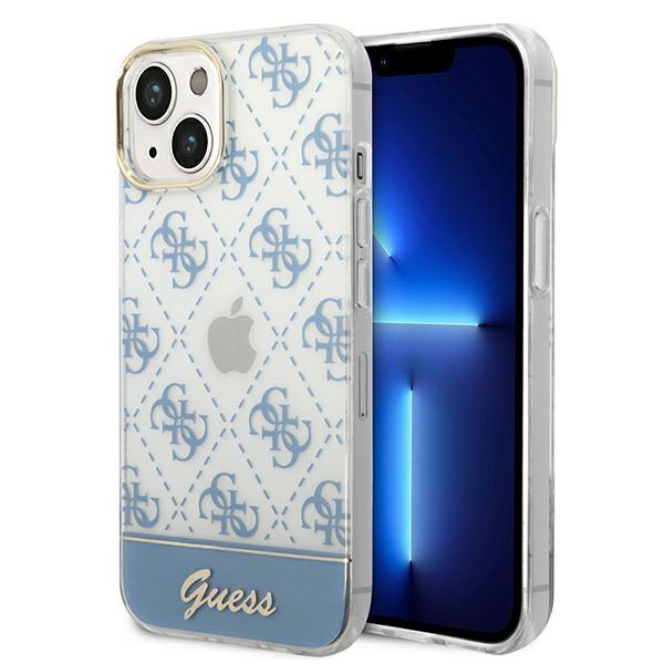 Husa Guess GUHCP14MHG4MHB compatibila cu iPhone 14 Plus, 4G Pattern Script, Albastru 1 - lerato.ro