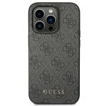 Husa Guess GUHCP14XG4GFGR compatibila cu iPhone 14 Pro Max, 4G Metal Gold Logo, Gri