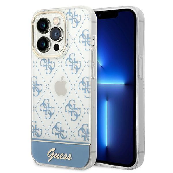 Husa Guess GUHCP14LHG4MHB compatibila cu iPhone 14 Pro, 4G Pattern Script, Albastru 1 - lerato.ro