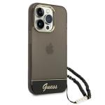 Husa Guess GUHCP14LHGCOHK compatibila cu iPhone 14 Pro, Translucent Pearl Strap, Negru / Transparent 6 - lerato.ro