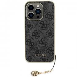 Husa Guess GUHCP15LGF4GGR compatibila cu iPhone 15 Pro, 4G Charms Collection, Gri