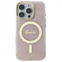 Husa Guess compatibila cu iPhone 16 Pro Max, IML 4G MagSafe, Roz