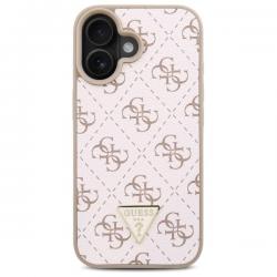Husa Guess compatibila cu iPhone 16, New 4G Triangle, Alb