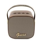 Boxa portabila wireless Guess GUWSB2P4SMW, Leather Script Logo Strap, Bluetooth 5.3, 1200 mAh, USB-C, Maro 2 - lerato.ro