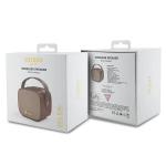 Boxa portabila wireless Guess GUWSB2P4SMW, Leather Script Logo Strap, Bluetooth 5.3, 1200 mAh, USB-C, Maro 5 - lerato.ro