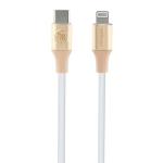 Cablu pentru incarcare si transfer de date Guess Ebossed Logo, USB-C/Lightning, 1.5m, Auriu 2 - lerato.ro