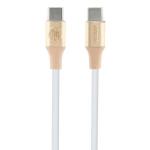 Cablu pentru incarcare si transfer de date Guess Ebossed Logo, 2x USB-C, 1.5m, Auriu 2 - lerato.ro