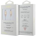 Cablu pentru incarcare si transfer de date Guess Ebossed Logo, 2x USB-C, 1.5m, Auriu 3 - lerato.ro
