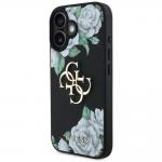 Carcasa Guess Guess Grained Roses Big 4G Logo compatibila cu iPhone 16, Negru 3 - lerato.ro