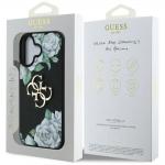 Carcasa Guess Guess Grained Roses Big 4G Logo compatibila cu iPhone 16, Negru 9 - lerato.ro