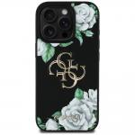 Carcasa Guess Guess Grained Roses Big 4G Logo compatibila cu iPhone 16 Pro Max, Negru 2 - lerato.ro