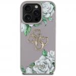 Carcasa Guess Guess Grained Roses Big 4G Logo compatibila cu iPhone 16 Pro Max, Violet 2 - lerato.ro