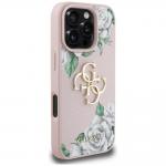 Carcasa Guess Guess Grained Roses Big 4G Logo compatibila cu iPhone 16 Pro, Roz 5 - lerato.ro
