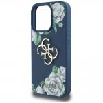 Carcasa Guess Guess Grained Roses Big 4G Logo compatibila cu iPhone 16 Pro, Albastru 7 - lerato.ro