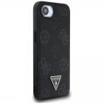 Carcasa Guess Grained Hot Stamp Peony Triangle Logo, cu MagSafe, compatibila cu iPhone 16e, Negru 5 - lerato.ro