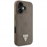 Carcasa Guess Grained Hot Stamp Peony Triangle Logo, cu MagSafe, compatibila cu iPhone 16, Maro 5 - lerato.ro
