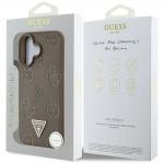 Carcasa Guess Grained Hot Stamp Peony Triangle Logo, cu MagSafe, compatibila cu iPhone 16, Maro 9 - lerato.ro