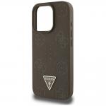 Carcasa Guess Grained Hot Stamp Peony Triangle Logo, cu MagSafe, compatibila cu iPhone 16 Pro Max, Maro 7 - lerato.ro
