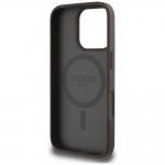 Carcasa Guess Grained Hot Stamp Peony Triangle Logo, cu MagSafe, compatibila cu iPhone 16 Pro Max, Maro 8 - lerato.ro