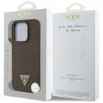 Carcasa Guess Grained Hot Stamp Peony Triangle Logo, cu MagSafe, compatibila cu iPhone 16 Pro Max, Maro 9 - lerato.ro