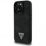 Carcasa Guess Grained Hot Stamp Peony Triangle Logo, cu MagSafe, compatibila cu iPhone 16 Pro Max, Negru 3 - lerato.ro