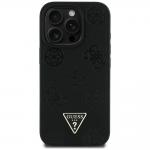 Carcasa Guess Grained Hot Stamp Peony Triangle Logo, cu MagSafe, compatibila cu iPhone 16 Pro Max, Negru 2 - lerato.ro