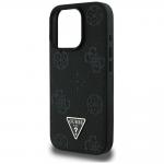 Carcasa Guess Grained Hot Stamp Peony Triangle Logo, cu MagSafe, compatibila cu iPhone 16 Pro Max, Negru 7 - lerato.ro
