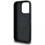 Carcasa Guess Grained Hot Stamp Peony Triangle Logo, cu MagSafe, compatibila cu iPhone 16 Pro Max, Negru 8 - lerato.ro