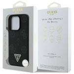 Carcasa Guess Grained Hot Stamp Peony Triangle Logo, cu MagSafe, compatibila cu iPhone 16 Pro Max, Negru 9 - lerato.ro