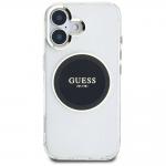 Carcasa Guess IML Metal Colored Circle Classic Logo, cu MagSafe, compatibila cu iPhone 16, Negru 2 - lerato.ro