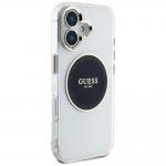 Carcasa Guess IML Metal Colored Circle Classic Logo, cu MagSafe, compatibila cu iPhone 16, Negru 5 - lerato.ro